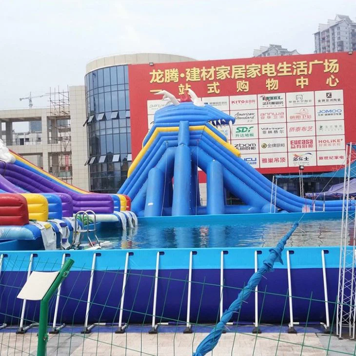 Safety Guarantee Metal Frame Tarpaulin Swimming Pools With Filter Pump